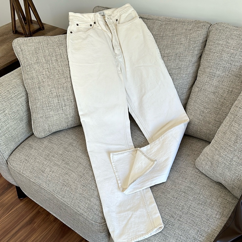 90s Straight Ultra High Rise Jeans - cream Size 28 Regular
